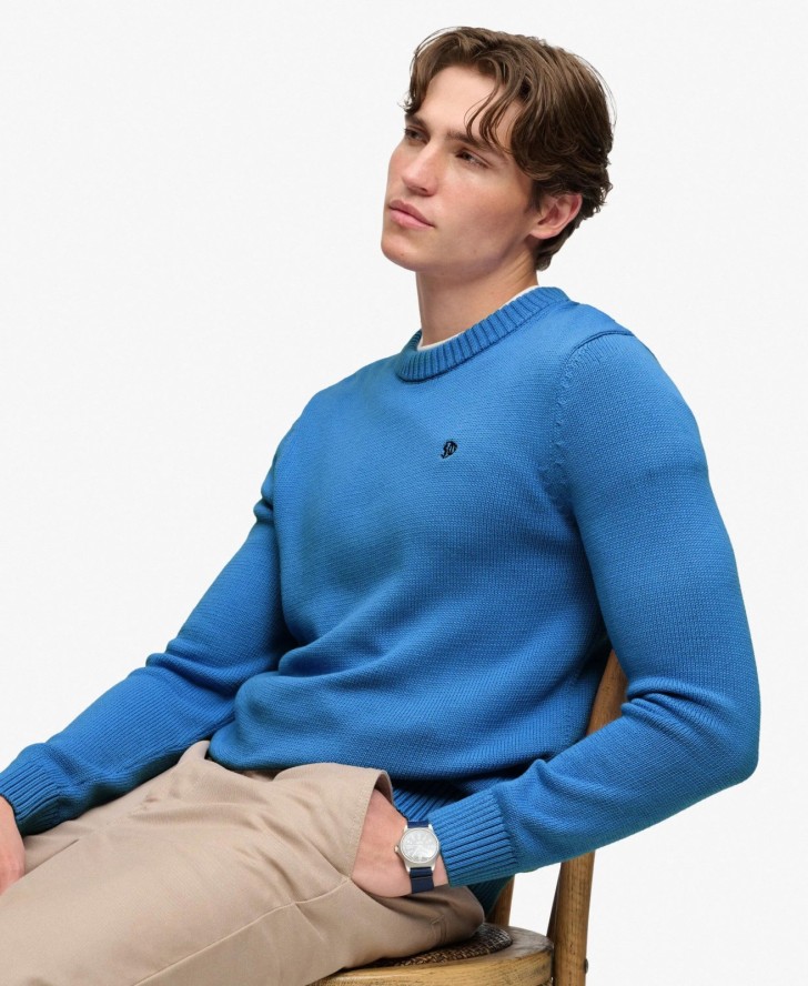 superdry Sweter Preppy Cotton – Relaxed fit, 100% bawełna organiczna