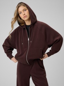 4F Bluza dresowa regular z modalem damska - brązowa M