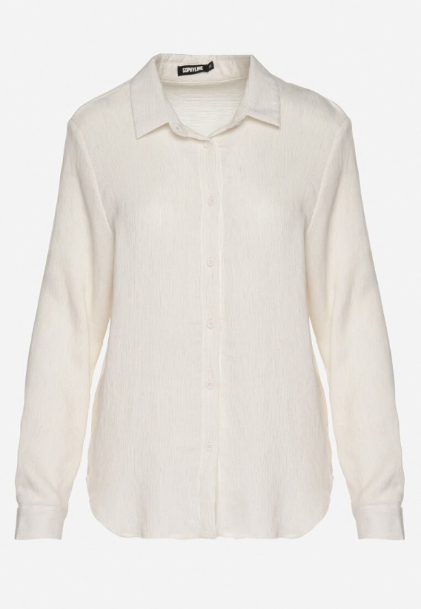 Biała Klasyczna Koszula z Wiskozy Melriza