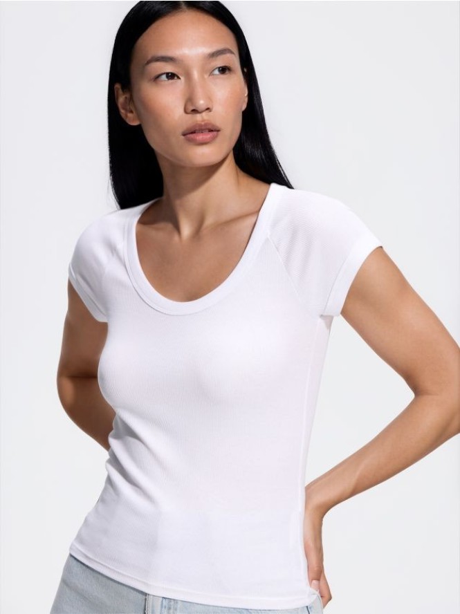 T-shirt slim fit - biały