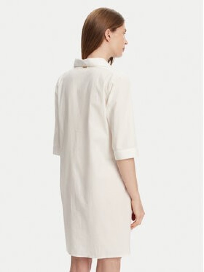 Selmark Sukienka koszulowa BM033 Écru Relaxed Fit