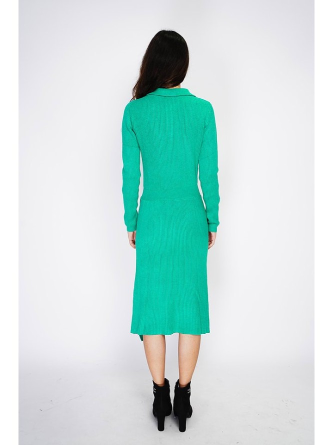 ASSUILI Sukienka dzianinowa w kolorze zielonym rozmiar: 42