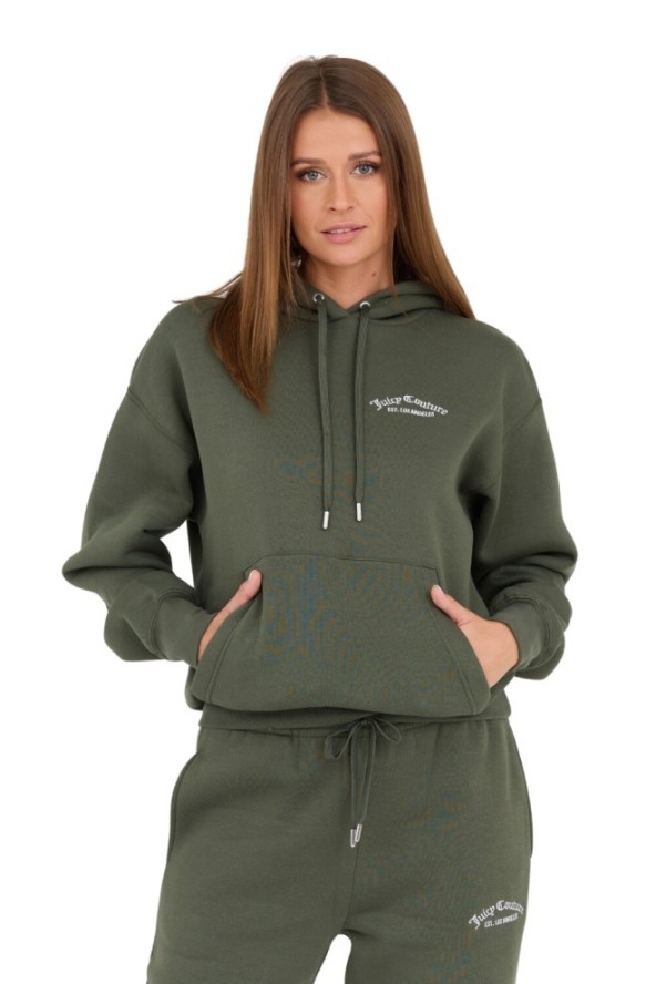 JUICY COUTURE Zielona damska bluza Recycled Queenie Hoodie, Rozmiar XXS