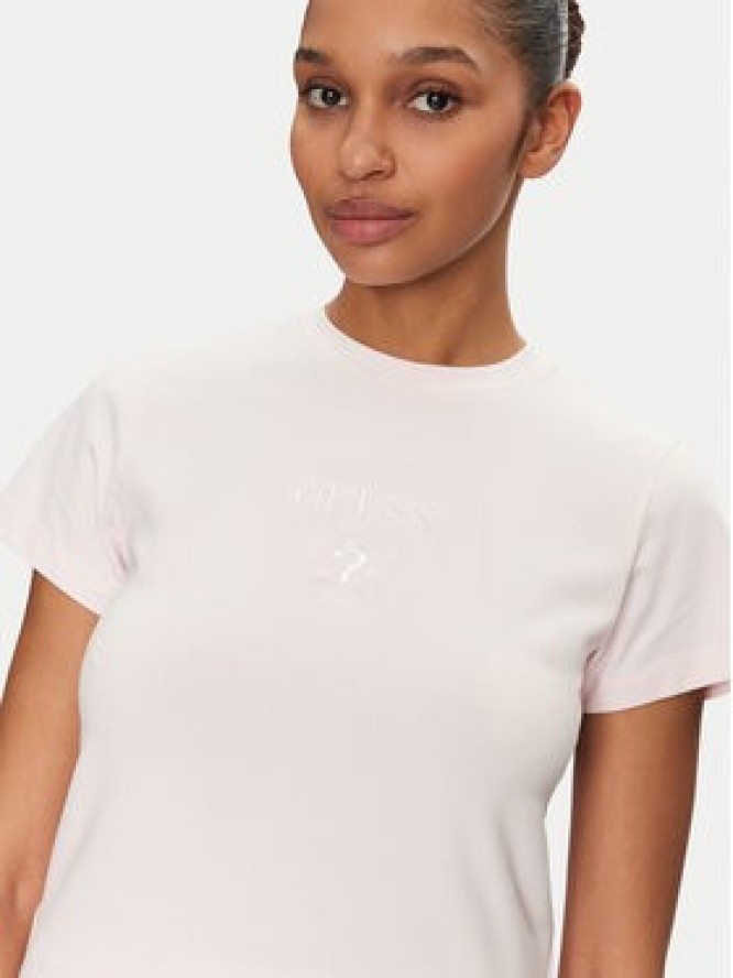 Guess T-Shirt V4YI21 KCDH1 Różowy Slim Fit