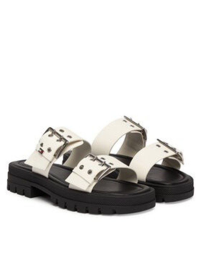 Tommy Jeans Klapki Tjw Buckle Straps Sandal EN02966 Écru