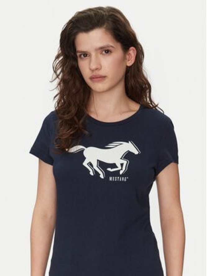 Mustang T-Shirt Loa 1016136 Granatowy Slim Fit