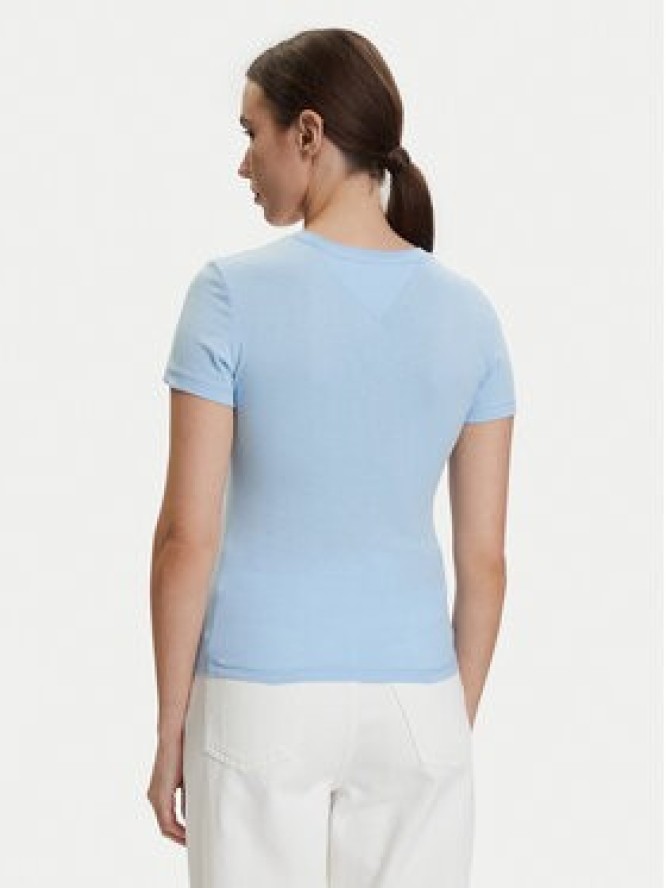 Tommy Jeans T-Shirt DW0DW18398 Niebieski jasny Slim Fit