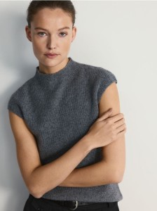 Wełniany bezrękawnik - szary