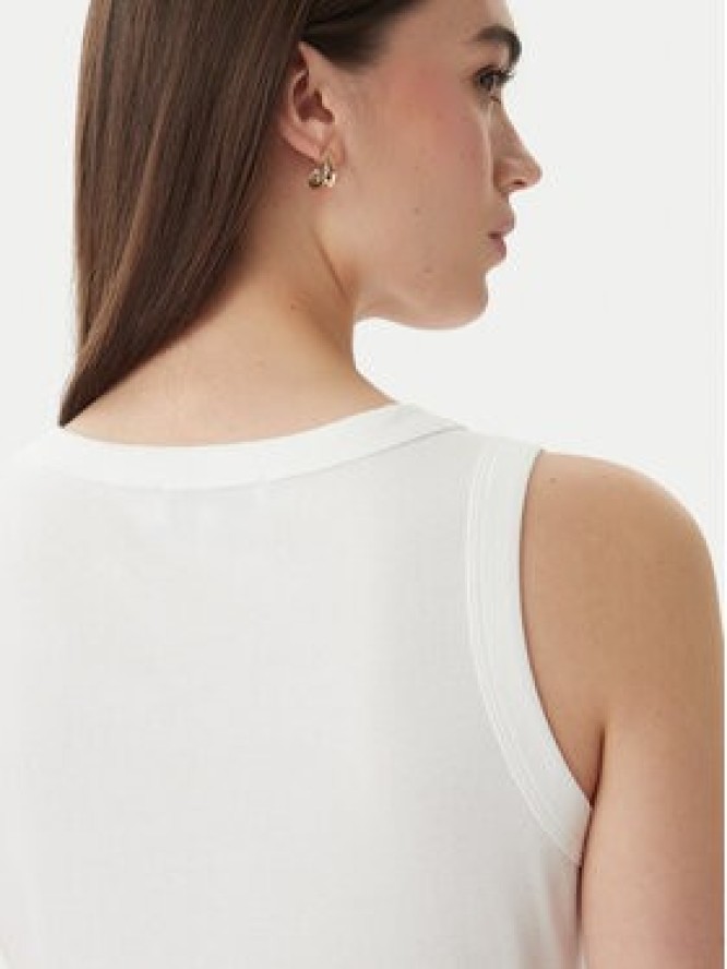 Luisa Spagnoli Top Bordo 543281 Biały Slim Fit