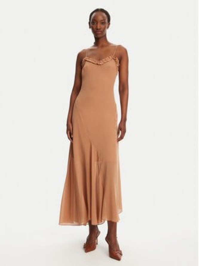 Bardot Sukienka koktajlowa Tatian Frill Trim 59885DB Brązowy Regular Fit