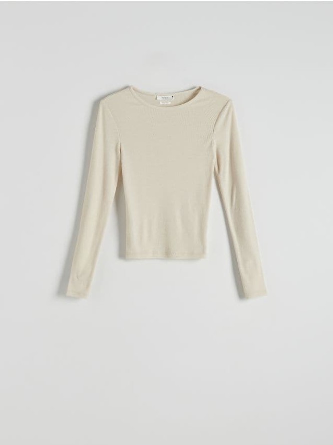 Gładka bluzka - beżowy