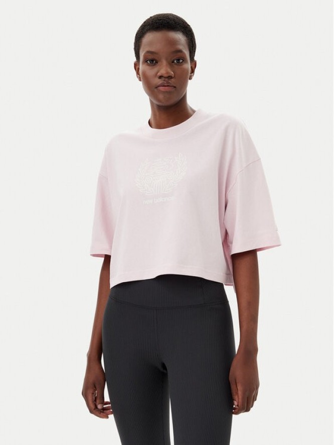 New Balance T-Shirt WT51935 Różowy Oversize