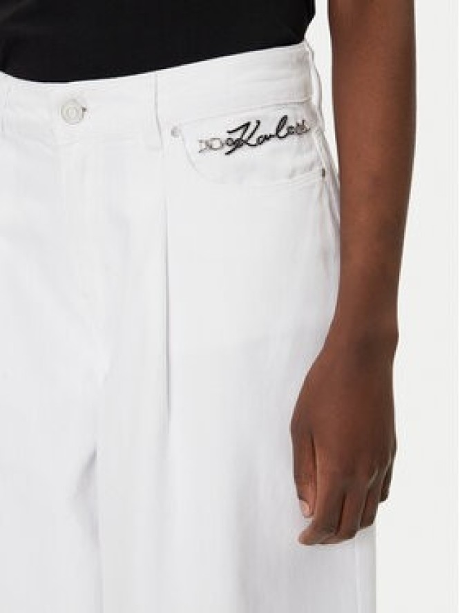 KARL LAGERFELD Jeansy A2W10158 Biały Wide Leg