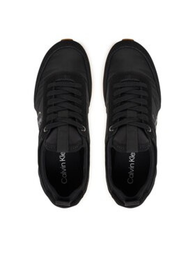 Calvin Klein Sneakersy Retro Runner Sock Laceup Mix Mat YW0YW02060 Czarny