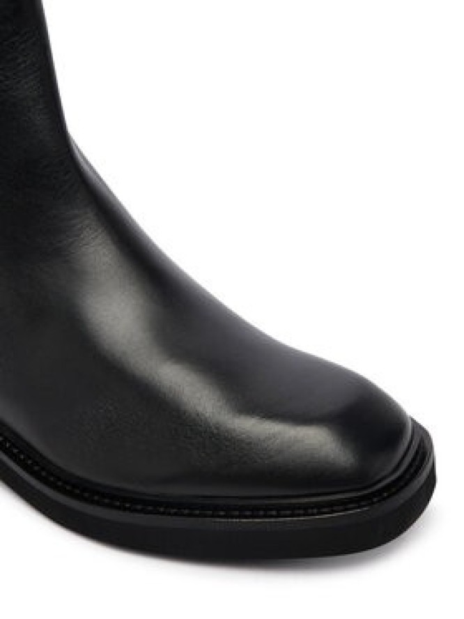 Tommy Hilfiger Botki Th Square Toe Leather Bootie FW0FW09046 Czarny