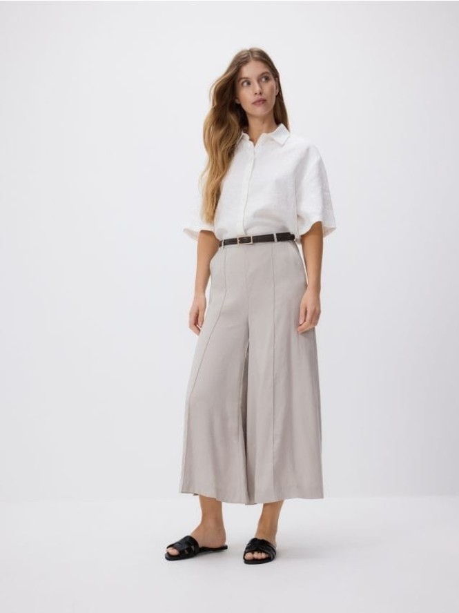 Spodnie culotte z modalu - brązowy