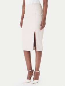 Rinascimento Spódnica z imitacji skóry CFC0127468003 Beżowy Slim Fit