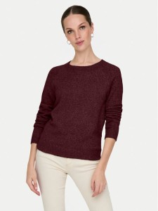 ONLY Sweter Rica 15204279 Bordowy Regular Fit