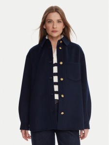 Tommy Hilfiger Płaszcz wełniany WW0WW46558 Granatowy Relaxed Fit