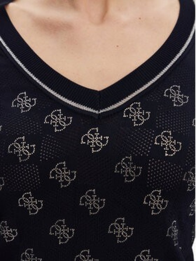 Guess Sweter W5GR07 Z3D60 Granatowy Regular Fit