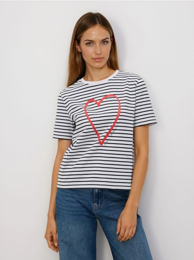 T-shirt z sercem - wielobarwny