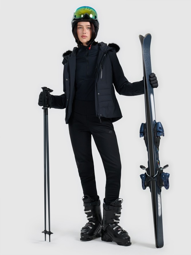 4F Kurtka narciarska membrana 10000 damska - czarna XS