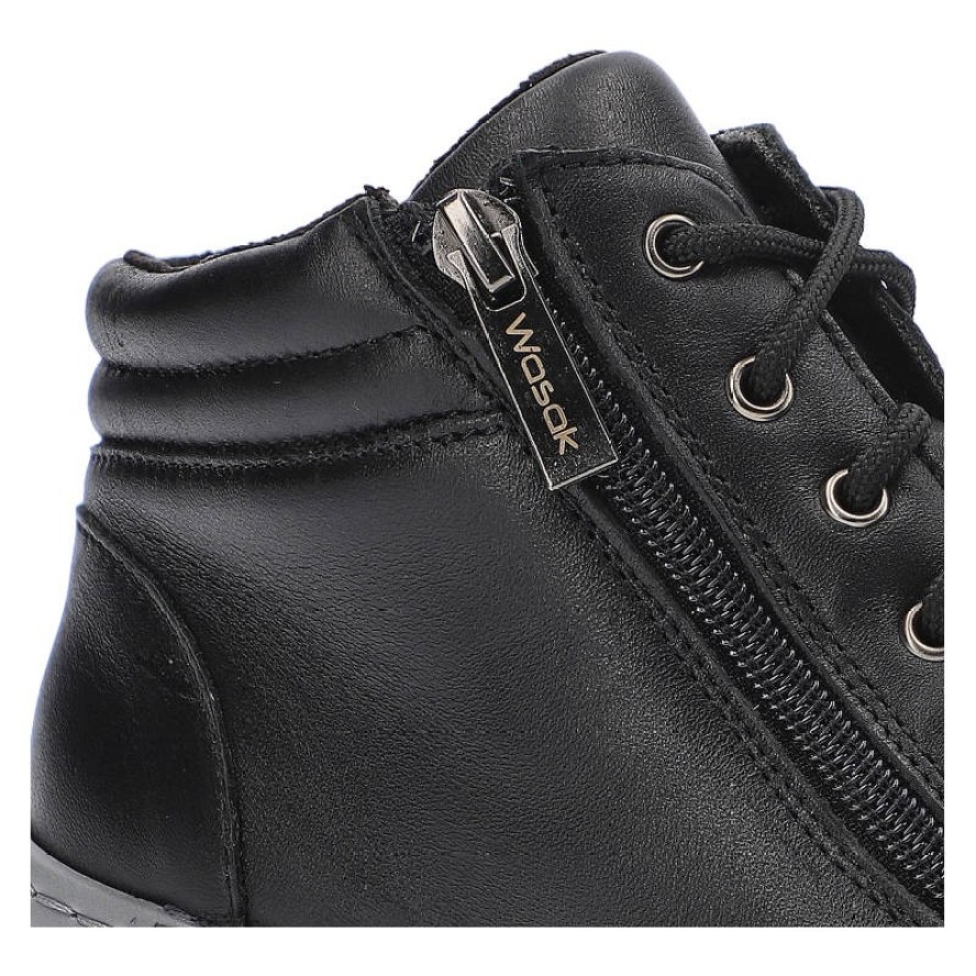 Czarne Botki Wasak Damskie Wygodne Buty