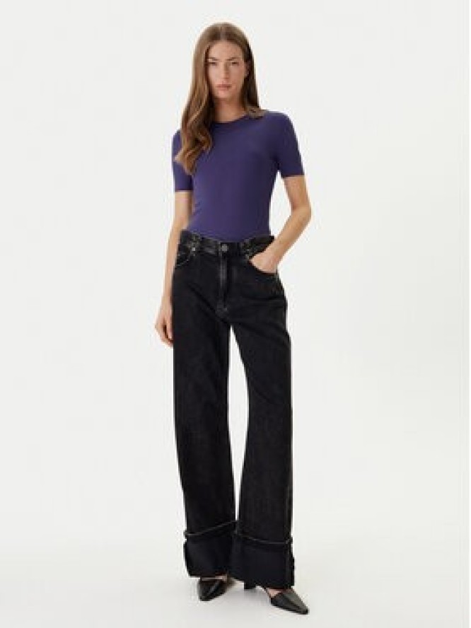 Calvin Klein T-Shirt LV044D246G Fioletowy Slim Fit