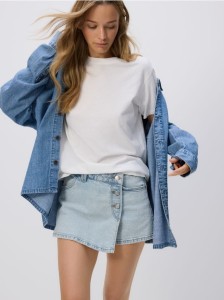 Jeansowe spódnico-szorty - niebieski