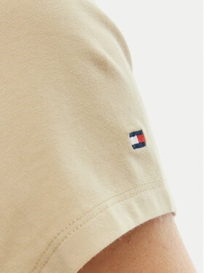 Tommy Hilfiger T-Shirt WW0WW48710 Beżowy Slim Fit