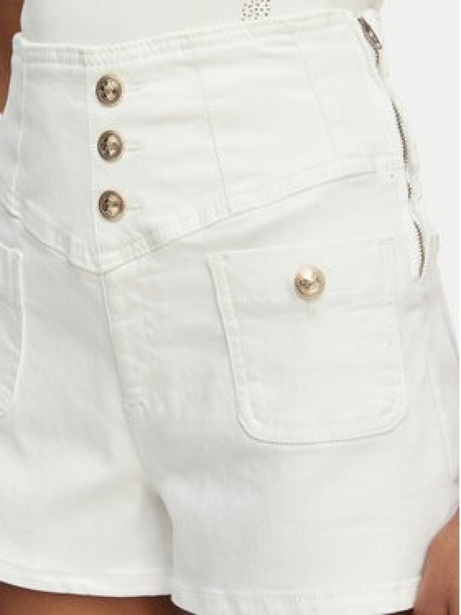 Guess Szorty jeansowe W6GD57 D0853 Biały Regular Fit