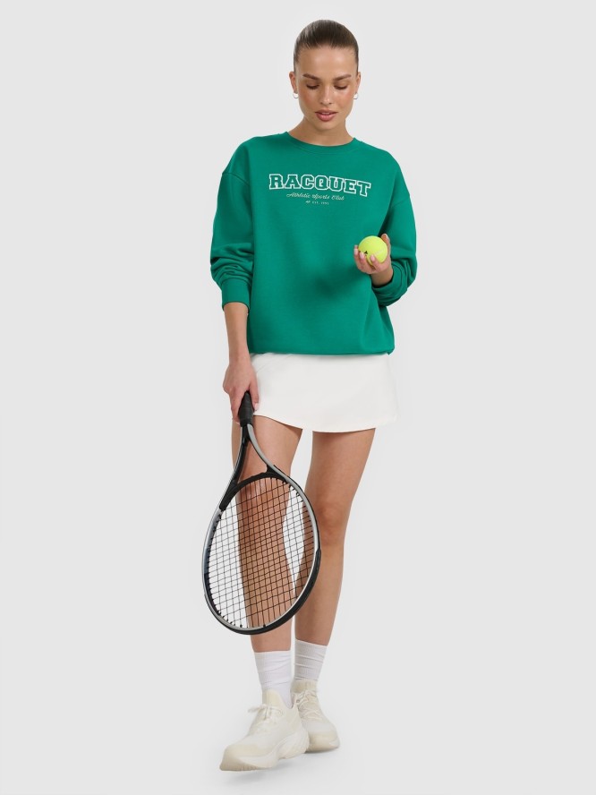 4F Bluza dresowa nierozpinana bez kaptura damska - zielona M