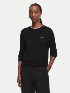KARL LAGERFELD Sweter B3W18037 Czarny Regular Fit