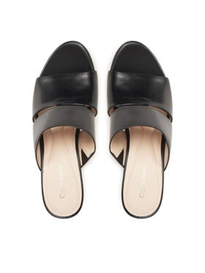 Calvin Klein Klapki Heel Mule 70 - Lth 2 Straps HW0HW02460 Czarny