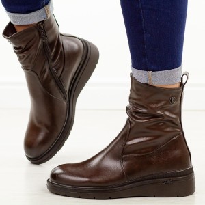 Brązowe wysokie botki damskie Vinceza 58557