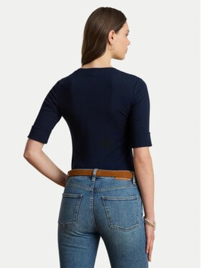 LAUREN RALPH LAUREN Bluzka 200815843010 Granatowy Slim Fit