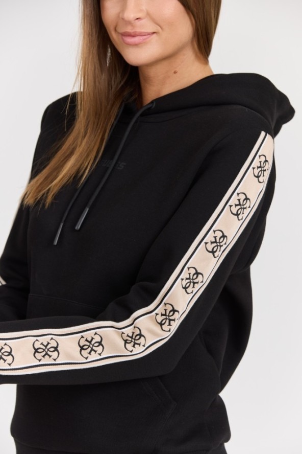 GUESS Czarna damska bluza Carla Hooded, Rozmiar XL