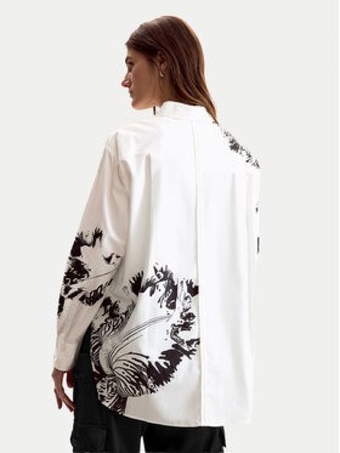 Desigual Koszula Orchid Lacroix 26SWCW29 Biały Oversize
