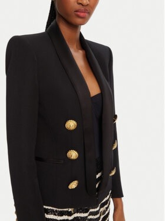 Balmain Marynarka DF1SI530ME54 Czarny Regular Fit