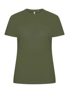 clique Basic-T Women - Dopasowana koszulka damska bawełniana, olive green