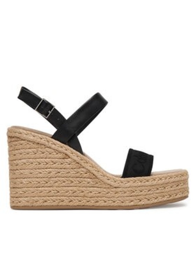 Calvin Klein Espadryle Wedge Espad 70 Webbing Lth HW0HW02901 Czarny