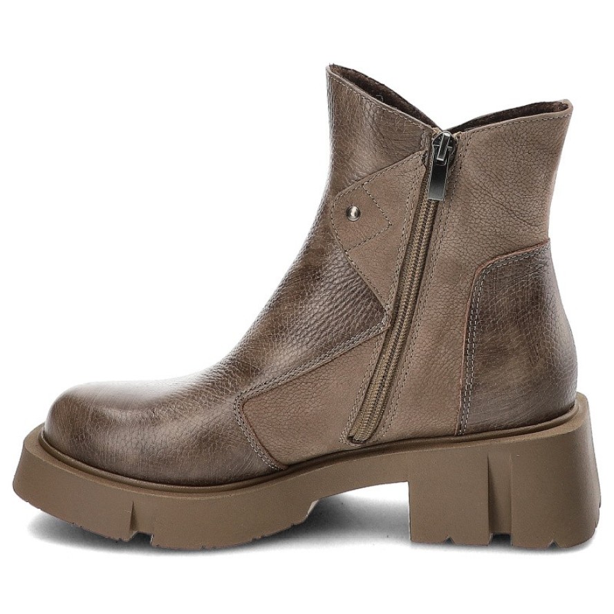 Beżowe Botki Armodo Stylowe Obuwie Damskie Zapisane Na Suwak