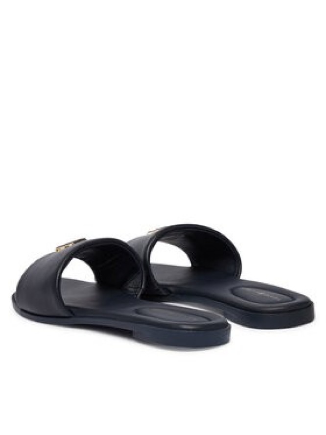 Tommy Hilfiger Klapki Th Logo Hardware Leather Mule FW0FW09292 Granatowy