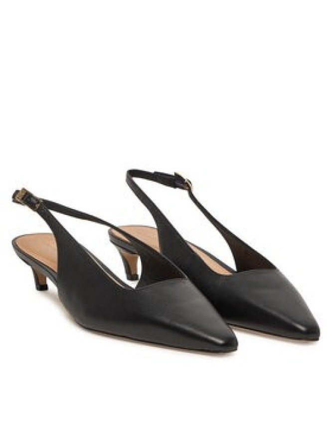 Tommy Hilfiger Czółenka Squared Toe Kitten Slingback FW0FW08711 Czarny