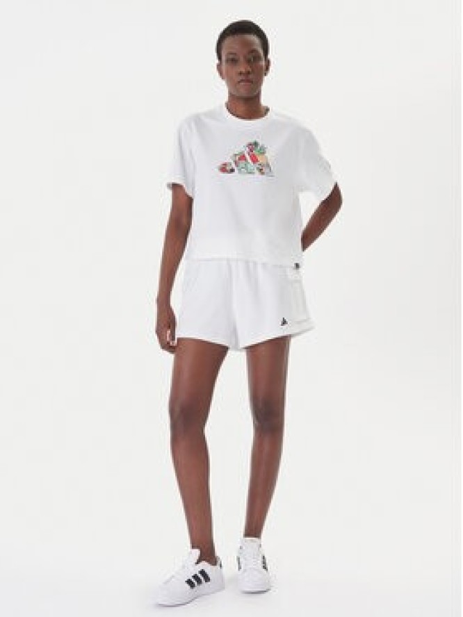 adidas T-Shirt Food Graphic KA5073 Biały Loose Fit