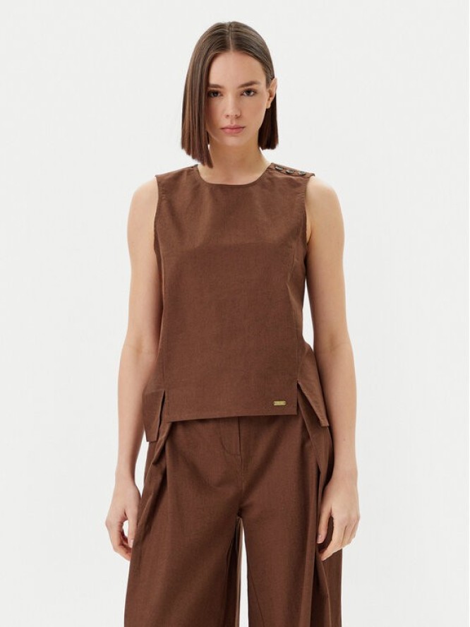 Barbour Bluzka Barbour Lucy LSH1665BR53 Brązowy Regular Fit