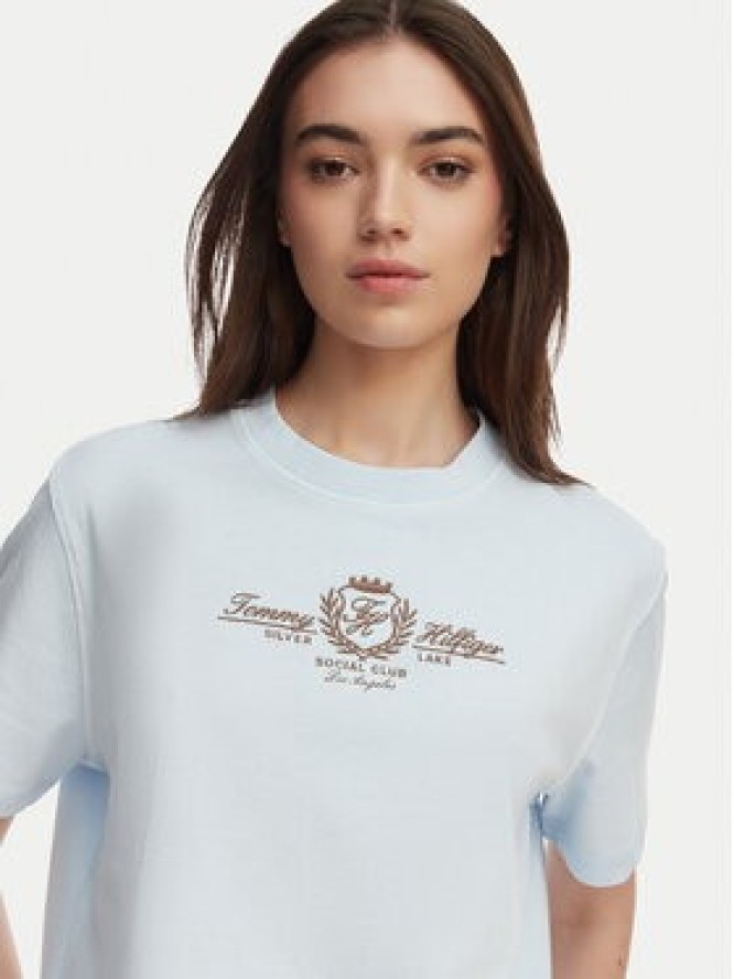 Tommy Hilfiger T-Shirt Crest WW0WW48713 Niebieski jasny Relaxed Fit