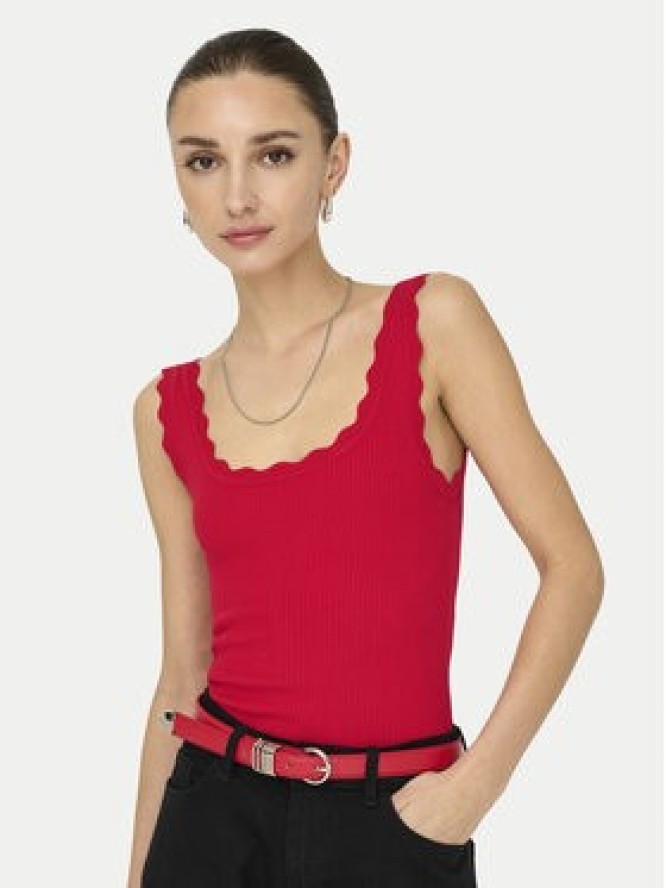 JDY Top Nanna 15290585 Czerwony Slim Fit