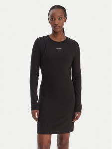 Calvin Klein Jeans Sukienka dzianinowa LV047E219G Czarny Slim Fit