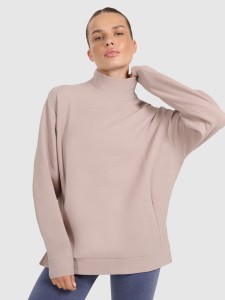 4F Bluza dresowa do jogi i pilatesu damska - beżowa S